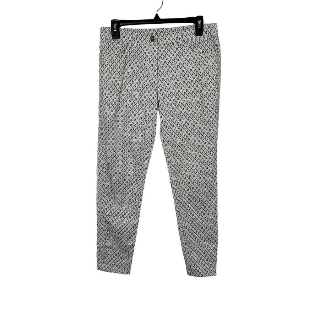 Brooks Brothers Straight Leg Pants 4 White Gray Workwear Check Print